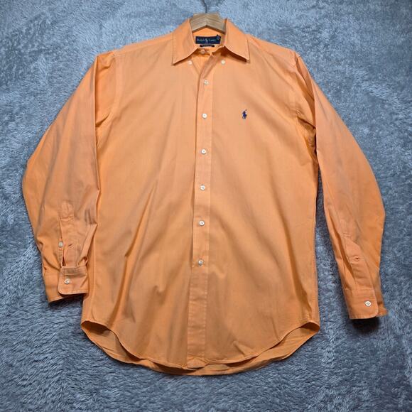 Ralph Lauren Orange Logo Classic Fit Button Down Shirt Size Small - Picture 4 of 6
